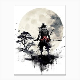 Samurai Sumi E Illustration 3 Canvas Print