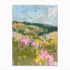 Oil Abstract Meadow Landscape Canvas Print