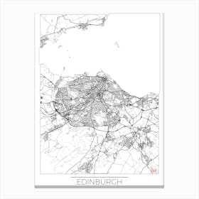 Edinburgh Map Minimal Canvas Print