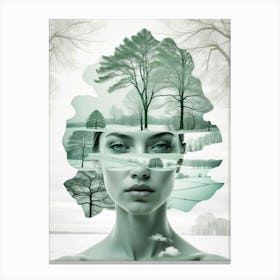 Woman'S Face Canvas Print