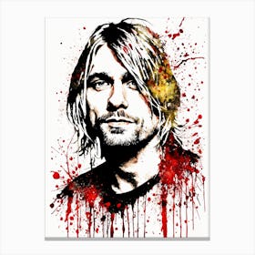 Kurt Cobain Portrait Ink Painting (20) Canvas Print