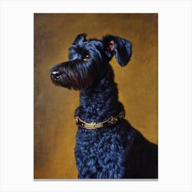 Kerry Blue Terrier Renaissance Portrait Oil Painting Canvas Print