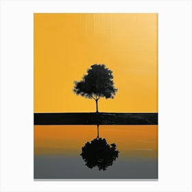 Tree In The Water, Minimalism Canvas Print