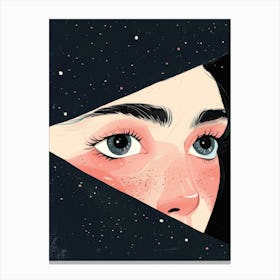 Girl In Space 4 Canvas Print