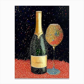 Asti Spumante Wine Pointillism Cocktail Poster Canvas Print