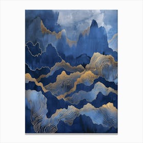 Blue Sky With Gold Clouds Canvas Print