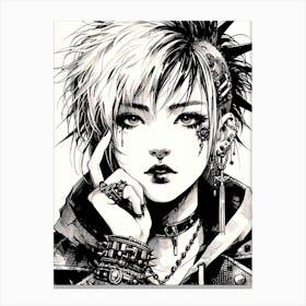 Punk Girl Illustration Canvas Print