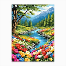 Flower Painting Canvas Print