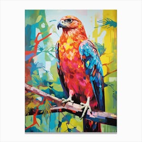 Colourful Bird Painting Red Tailed Hawk 3 Canvas Print