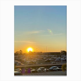 Sunset At The Airport Canvas Print