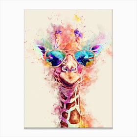 Giraffe With Sunglasses Canvas Print