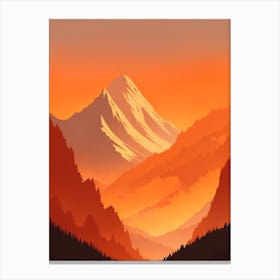 Misty Mountains Vertical Composition In Orange Tone 318 Canvas Print