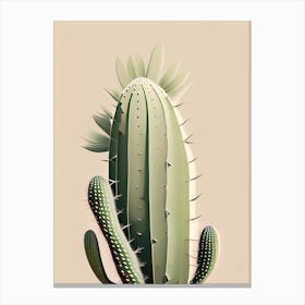Nopal Cactus Neutral Abstract 1 Canvas Print