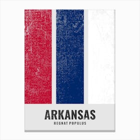 Vintage Minimalist Arkansas State Flag Colors With Motto Canvas Print
