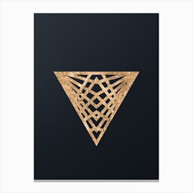Abstract Geometric Gold Glyph on Dark Teal n.0484 Canvas Print