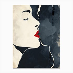 Kissing Woman, Minimalism Canvas Print