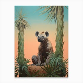 Hyena 2 Tropical Animal Portrait Canvas Print