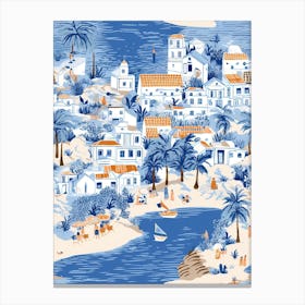 Ibiza, Spain, Inspired Travel Pattern 4 Canvas Print