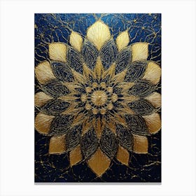 Gold And Blue Mandala Lienzo