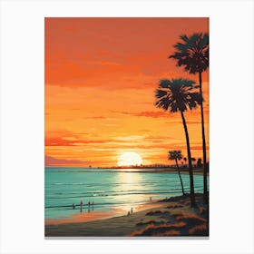 Coronado Beach San Diego California Vibrant Painting 4 Canvas Print