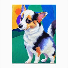 Cardigan Welsh Corgi Fauvist Style dog Canvas Print
