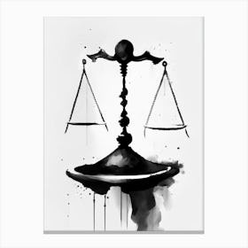 Balance Scale 1, Symbol Black And White Painting Canvas Print