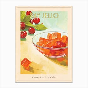 Cherry Red Jelly Cubes Vintage Advertisement Poster Canvas Print