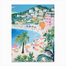 Ischia   Italy Beach Club Lido Watercolour 4 Canvas Print