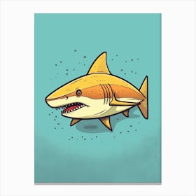 A Lemon Shark In A Vintage Cartoon Style 1 Canvas Print