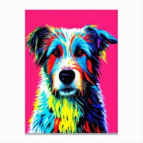 Polish Lowland Sheepdog Andy Warhol Style dog Canvas Print