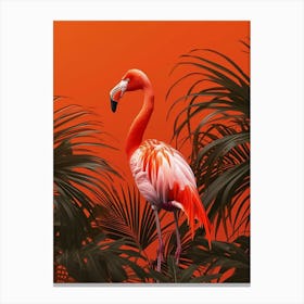 Greater Flamingo Everglades National Park Florida Tropical Illustration 3 Canvas Print