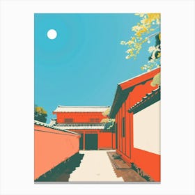 Kyoto Imperial Palace 2 Colourful Illustration Canvas Print