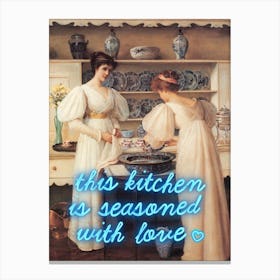 This kitchen is for dancing - Vintage altered art Canvas Print