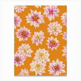 Dahlia Imperialis Floral Print Retro Pattern 1 Flower Canvas Print