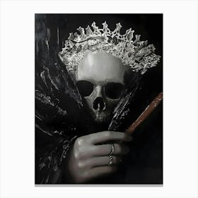 Dark Gothic Skeleton Queen Canvas Print