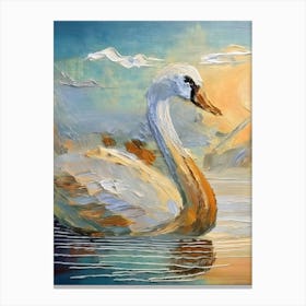 Swan At Sunset 1 Canvas Print