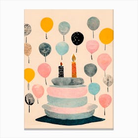 Cake And Ballons Canvas Print