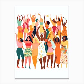 Body Positivity We All Stand Together Boho Illustration 21 Canvas Print