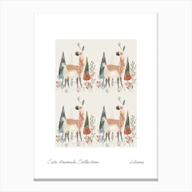 Cute Animals Collection Llama 4 Canvas Print