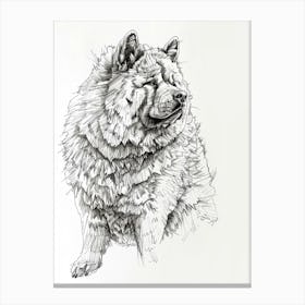 Chow Chow Dog Line Sketch 3 Canvas Print