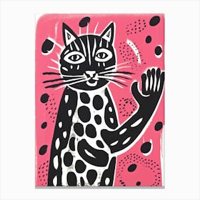 Cat With Polka Dots Canvas Print