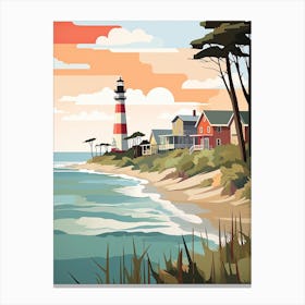 Outer Banks North Carolina, Usa, Graphic Illustration 2 Canvas Print