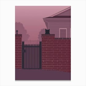 Cat On A Brick Wall Canvas Print