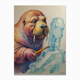 Walrus Drawing 1 Canvas Print