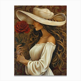 Woman In A Hat 85 Canvas Print