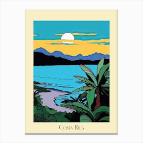 Poster Of Minimal Design Style Of Costa Rica 1 Canvas Print