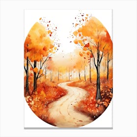 Cute Autumn Fall Scene 72 Canvas Print
