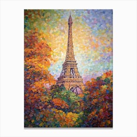 Eiffel Tower Paris France Paul Signac Style 13 Canvas Print