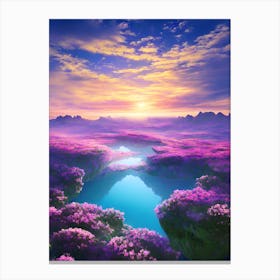 Purple Flowers In The Sky Canvas Print