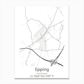 Epping,United Kingdom Minimalist Map Stampe su tela